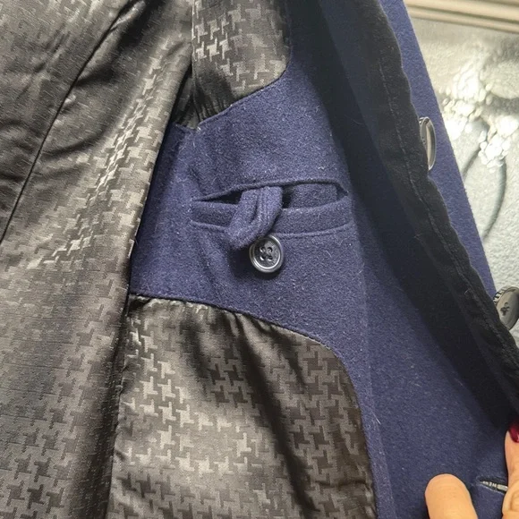 Ben Sherman Dark Blue wool coat - Picture 8 of 9